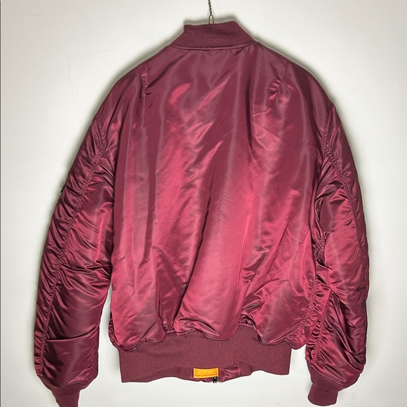 Men's Alpha Industries MA-1  Burgundy Bomber Jacket - Picture 5 of 5